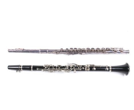 A Yamaha clarinet and a Blessing flute. The first, Nippon Gakki, number 036440, in fitted case, the flute numbered 101, in a 