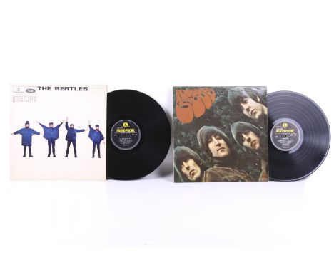 The Beatles, Help, and Rubber Soul 12" albums, first press. PMC 1255 and PMC 1267.   Condition Report:  Help! vinyl condition