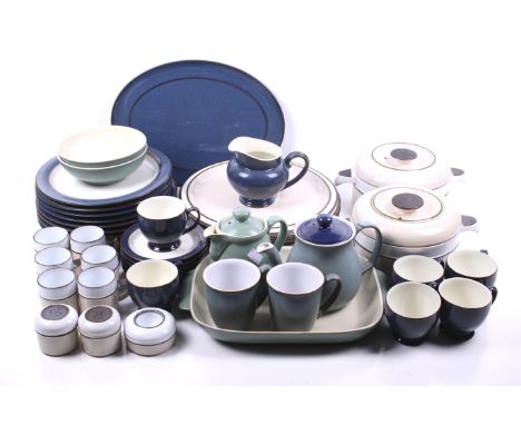 Collection of three assorted mid century Denby stoneware tableware. Including a Boston tea and dinner service, etc. Max. H16c