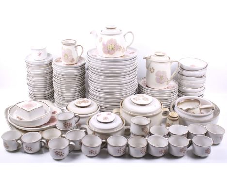 Extensive mid century Denby Gypsy stoneware tea and dinner service. Including 24x dinner plates (25cm diameter), 2.25 pt jug 
