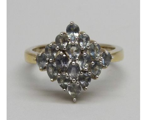 A silver and Tunduru sapphire ring, with certificate, P 