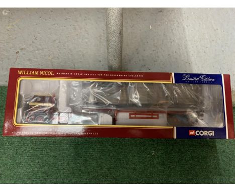 A BOXED CORGI LIMITED EDITION VOLVO F88 LOG TRAILER - WILLIAM NICOL (ABERDEEN) LTD 