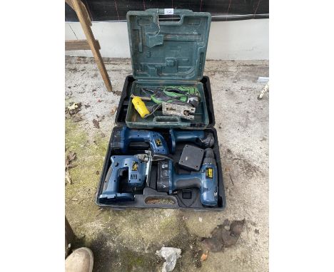 AN ASSORTMENT OF POWER TOOLS TO INCLUDE A POWER CRAFT SET, AND A FURTHER JIGSAW 