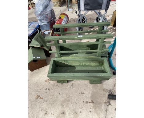 TWO WOODEN PLANTER TROUGHS 