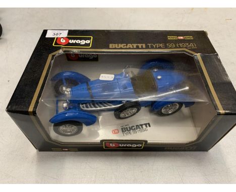 A BOXED BURAGO BUGATTI TYPE 59 1934 