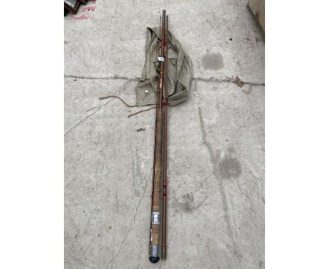 A VINTAGE MILBRO THREE PIECE FISHING ROD 
