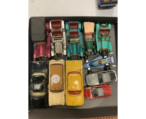 A COLLECTION OF ELEVEN DIE CAST VEHICLES TO INCLUDE CORGI AND LESNEY 