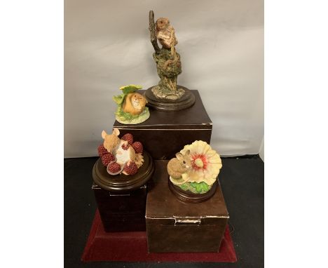 FOUR CERAMIC MOUSE FIGURINES THOUGHT TO BE COUNTRY ARTISTS 