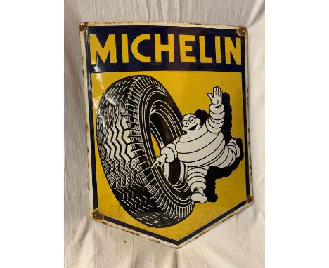 A LARGE ENAMEL SIGN 'MICHELIN' 60CM X 45CM 