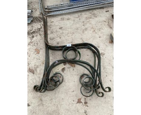 THREE VINTAGE CAST IRON BENCH ENDS 