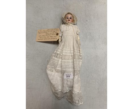 AN EARLY ARMAND MARSEILLE GERMAN DOLL WITH BISQUE SHOULDER HEAD 