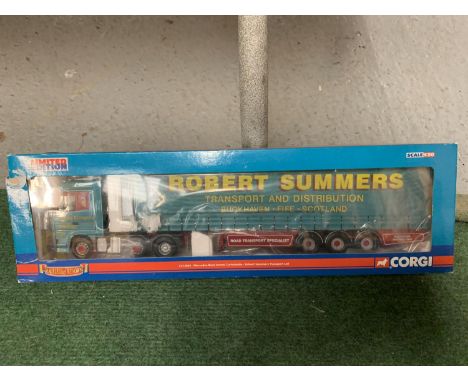 A BOXED CORGI LIMITED EDITION MERCEDES BENZ ACTROS CURTAINSIDE - ROBERT SUMMERS TRANSPORT LTD 