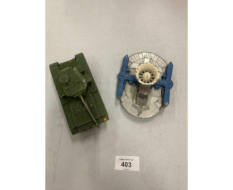 A CORGI MAJOR DIE CAST H.D.L. HOVERCRAFT AND A DINKY SUPERTOYS DIE CAST CENTURION TANK 