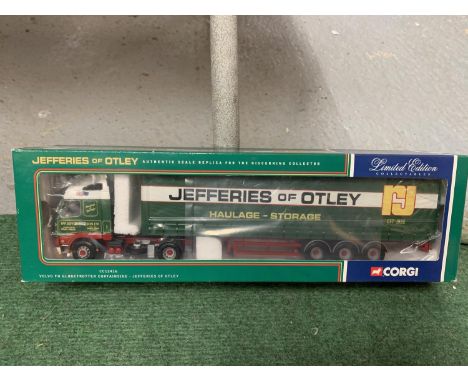 A BOXED CORGI LIMITED EDITION VOLVO FH GLOBETROTTER CURTAINSIDE - JEFFERIES OF OTLEY 