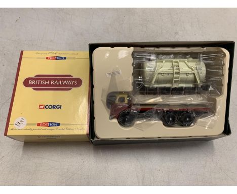 A BOXED CORGI BRITISH RAILWAYS LIMITED EDITION ALBION REIVER PLATFORM LORRY &amp; TANK CONTAINER LOAD 'BRITISH RAIL' 