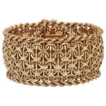 Gold-Armband Dekoratives Armband in Roségold 18K im Fantasie-Muster, poliert. Länge 17,5 cm,