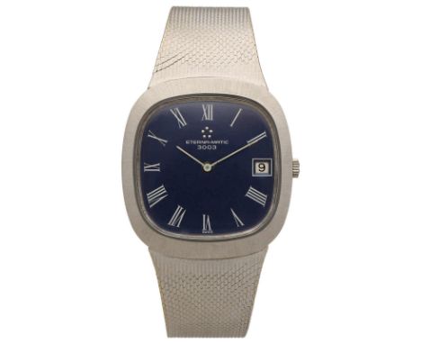 ETERNA HerrenarmbanduhrEterna Matic in Weissgold 18K mit integriertem Milanaiseband in Weissgold 18K.Uhrwerk Automatik mit bl