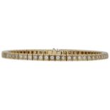 Brillant-Armband Elegantes Tennis-Armband in Gelbgold 18K ausgefasst mit 61 Brillanten von zus.