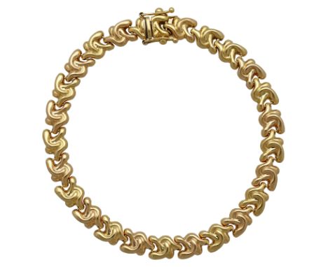 Diamant-SchmucksetFunkelndes Set bestehend aus Bracelet, Ring und Ohrstecker in Gelbgold/Rotgold 18K.Bracelet halbmassiv mit 