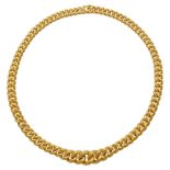 Gold-Kette Mattierte Goldkette, signiert Gay Freres, in Gelbgold 18K. Flachpanzerkette vollmassiv im
