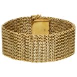 Milanaise-Armband Dekoratives Armband in Gelbgold 18K mit granulierten sowie polierten Elementen,