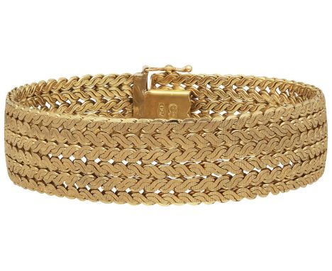 Gold-ArmbandSatiniertes Doppel S - Armband in Gelbgold 18K.Feine satinierte Züge im Doppel S-Muster.Länge 19,2 cm, Breite 1,6