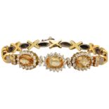 Imperial-Topas-Bracelet Schmückendes Bracelet in Weissgold/Gelbgold 18K. Feine 3 Imperial-Topase