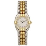 CHOPARD Damenarmbanduhr Modell Gstaad in Gelbgold/Stahl mit Brilliant-Lunette. Uhrwerk Quarz mit