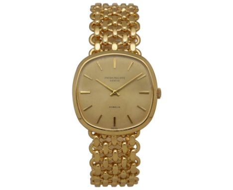 PATEK PHILIPPE "Gübelin" HerrenarmbanduhrEdle Uhr in Gelbgold 18K mit Lünette in Gelbgold 18K.Uhrwerk Handaufzug mit goldfarb