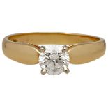 Solitär-Ring Stilvolles Schmuckstück in Gelbgold 18K. Blickfang ist ein Brillant von ca. 0,9 ct (E-