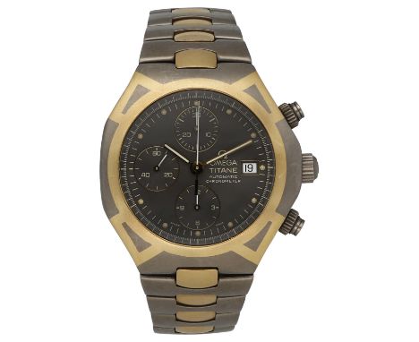 OMEGA HerrenarmbanduhrSeamaster Titane Chronograph in Titan/Gold.Uhrwerk Automatik mit grauem Zifferblatt, Leuchtpunktindex u