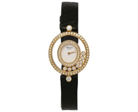 CHOPARD DamenarmbanduhrHappy Diamonds in Gelbgold 18K mit Brillanten.Die innere und äussere Lünette verziert mit Brillanten s