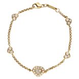 CHOPARD Bracelet Happy Diamonds Nr. 854663/3359796 in Gelbgold 18K. An zarter Kette 5 Herz-