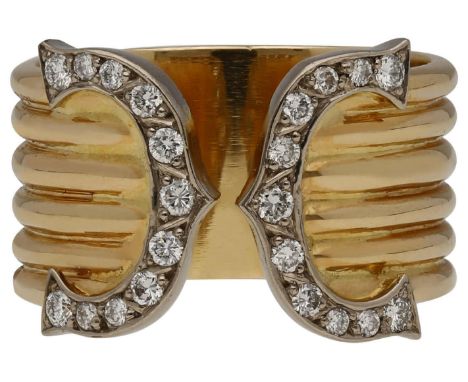 Brillant-Ring im Cartier DesignDekorativer Ring in Gelbgold 18 K.Formschön angeordnete Brillanten von zus. ca. 0,5 ct (H/VS).