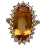 Imperial-Topas-Ring Augenreine Seltenheit in Gelbgold 18K. Fantastischer Ring mit augenreinem,