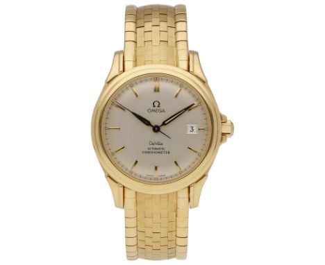 OMEGA HerrenarmbanduhrOmega De Ville Chronometer in Gelbgold 18K mit Lünette in Gelbgold 18K und schönem Goldband in Gelbgold