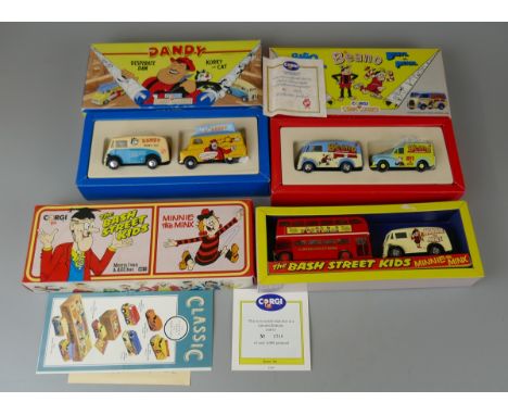 3 boxed Corgi Comic Classics diecast vehicles - Dandy, Beano and Bash Street Kids 