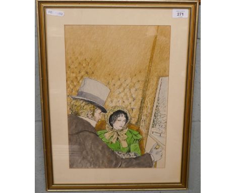 Coloured sketch - Approx image size: 26cm x 39cm 