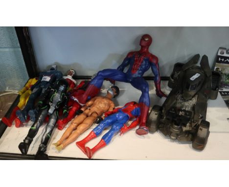 Collection of Spider Man and other action figures 