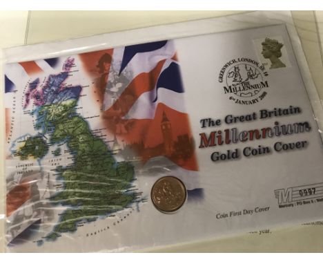 A half sovereign first day cover .