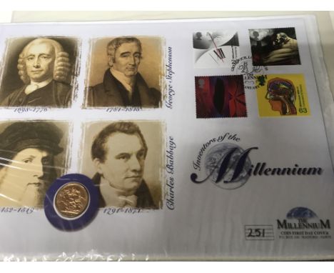 The millennium full sovereign first day cover .