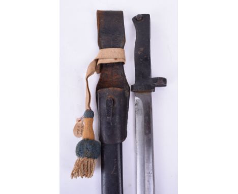 M.88/98 Ersatz Bayonet, painted black overall. Excellent condition blade in its matching scabbard complete with its original 