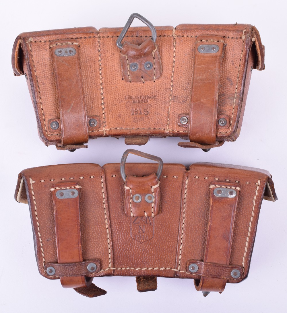 WW1 German Gew98 Ammunition Pouches, a very close matching pair of