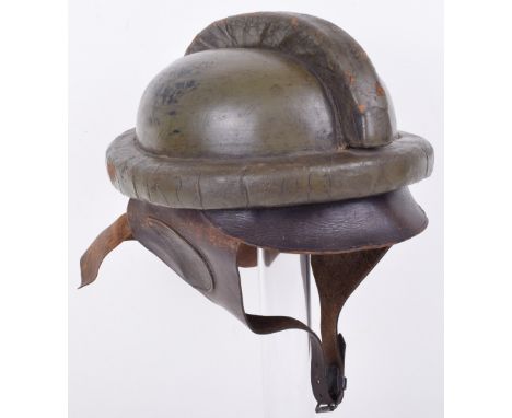 Imperial German Naval Air Service Marked Flying Helmet, the classic Model 13 all leather flying helmet with its crown crash p
