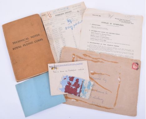 Selection of Fabric Taken from the Aircraft of the Famous German Flying Ace Baron Manfred von Richthofen “The Red Baron”, a 9