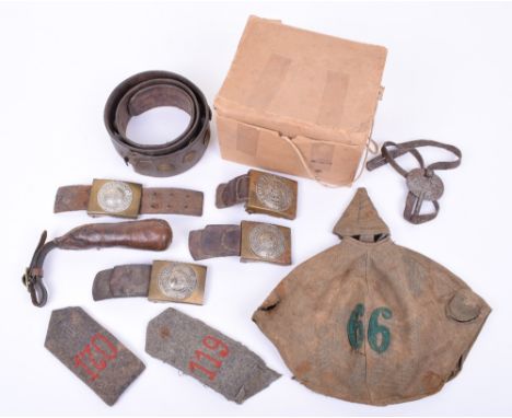 British Machine Gunners War Souvenirs Grouping, a wonderful group of souvenirs consisting of a other ranks pickelhaube helmet