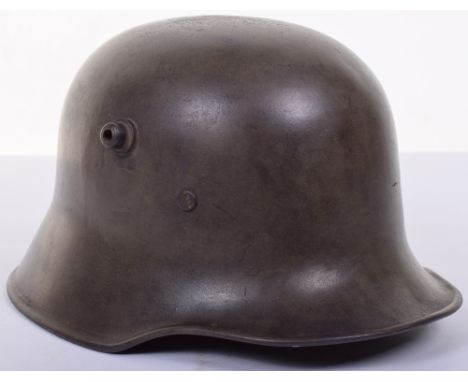 M.18 Steel Trench Combat Helmet, excellent skull retaining much original apple green finish, shell marked shape of the letter