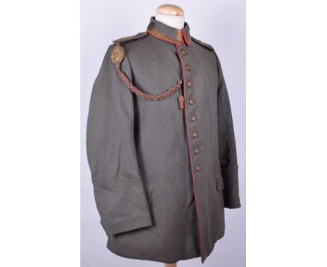 WW1 German M 07/15 Prussian Infantry Feldrock Tunic, rank of NCO constructed in officers material but issued to enlisted rank