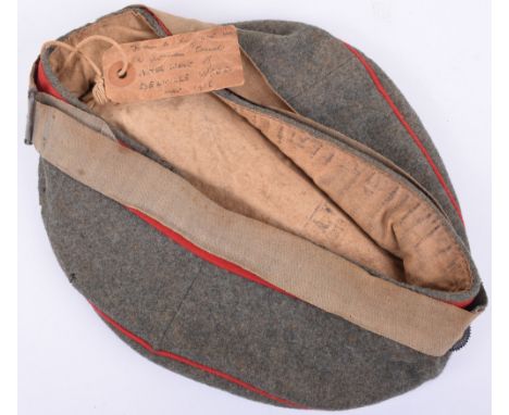 Battlefield Captured Bavarian Feldmutze (Forage Cap), M.16 dated 07/15 enlisted mans feldmutze with its original capture tag.