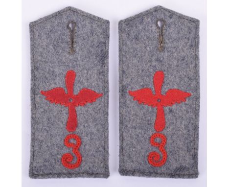Matched Pair of M.15 Shoulder Boards for the 3rd Flying Battalion, stitched down type with red winged propellers to centre wi